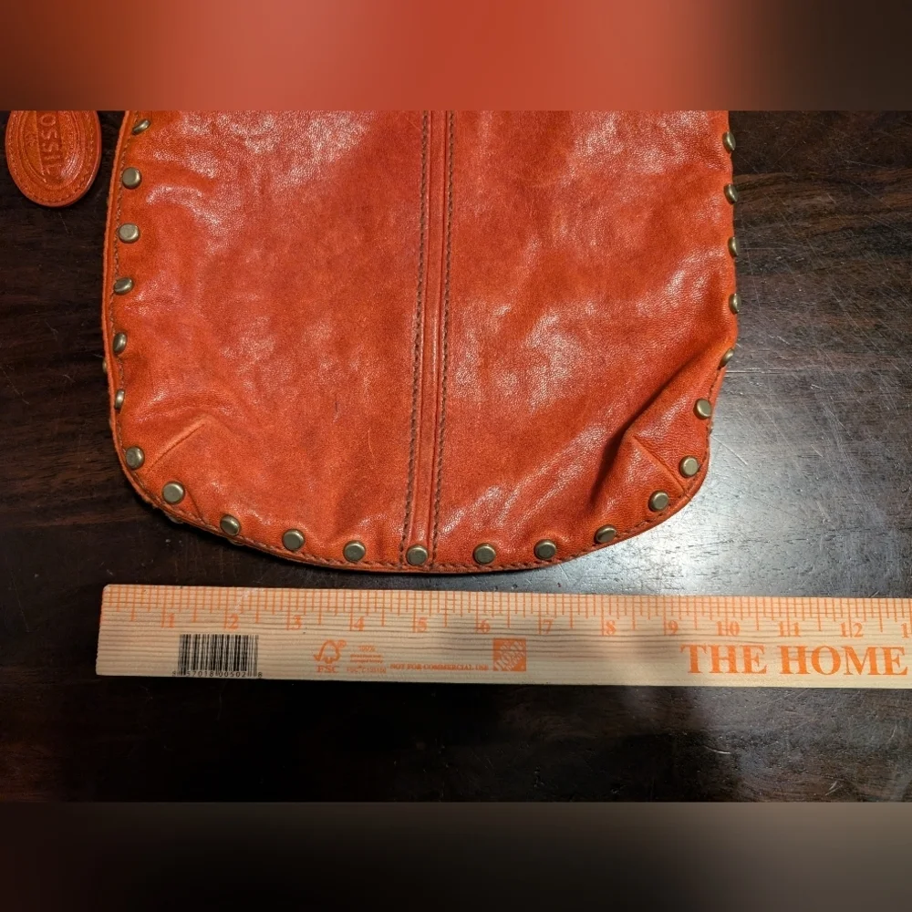 Fossil Women's Orange Leather Crossbody Bag